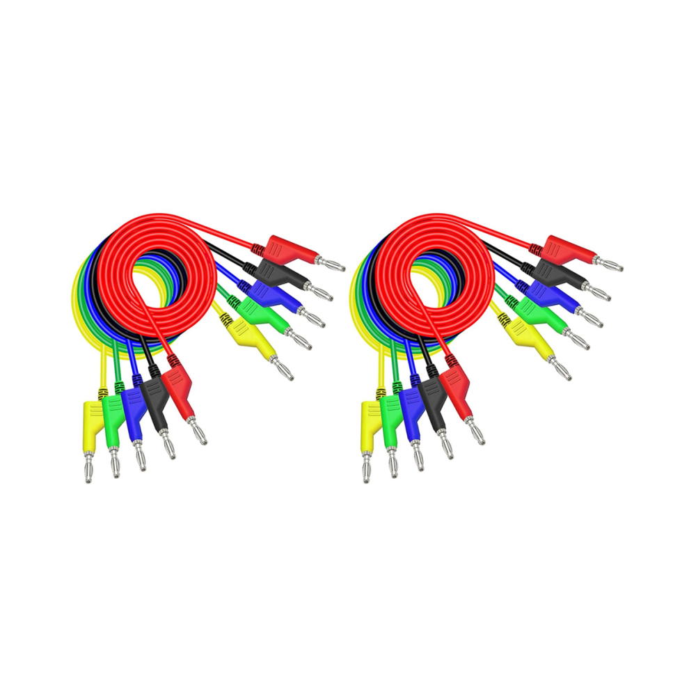 5Pcs Stackable Banana To Banana Plug Test Cable Wire 3.3Ft/1M 4712071104070