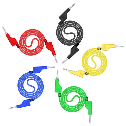 5PCS Stackable Banana to Banana Plug Test Cable Wire 3.3Ft/1M 2