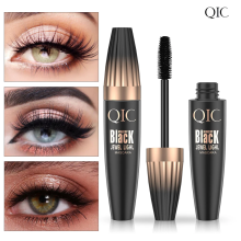 QIC Black 4D Silk Fiber Waterproof Mascara - 500% Volume, Real Length, No Extensions Needed