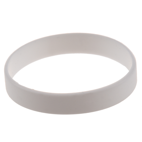 Silicone Rubber Wristband Bangle White 1