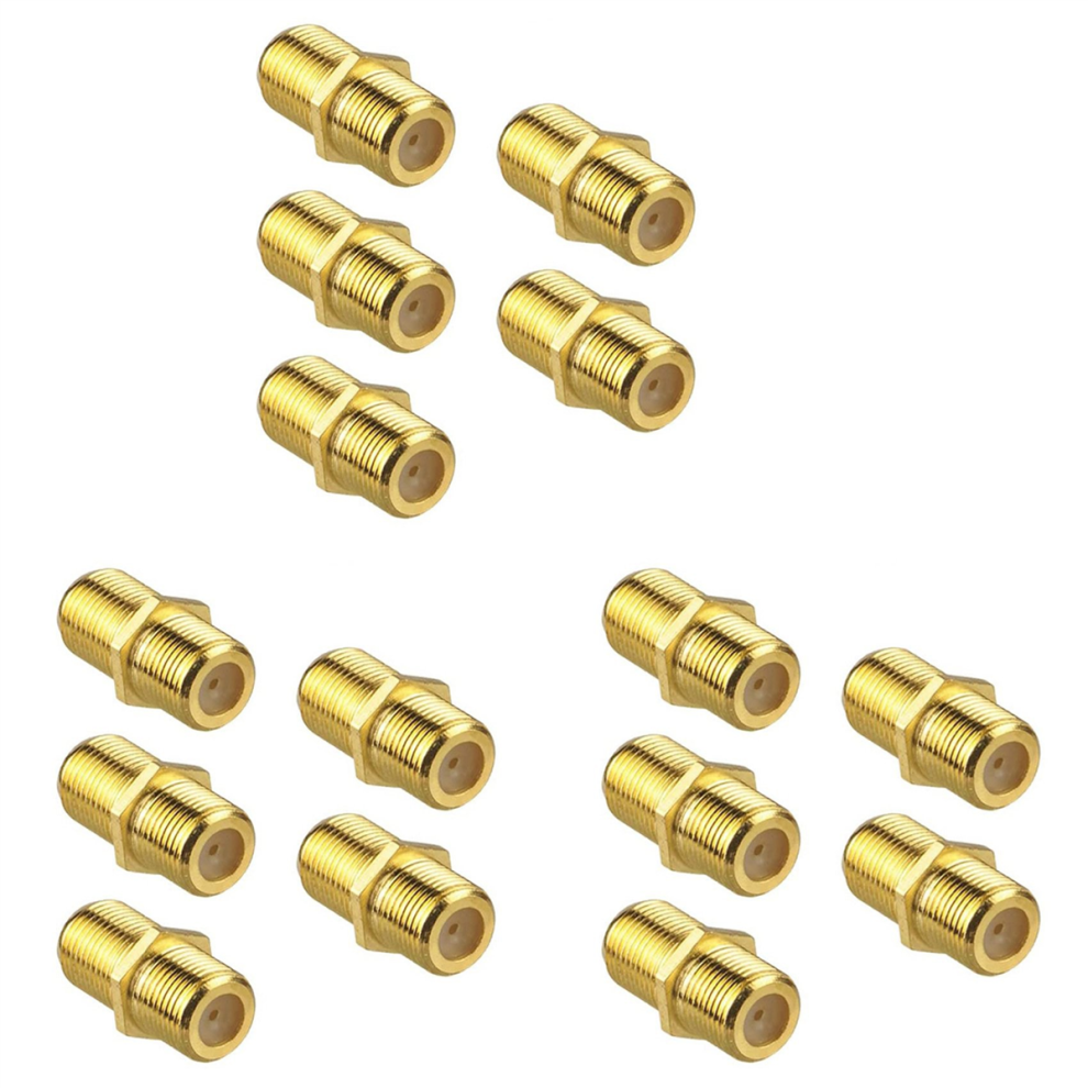 5Pcs Coaxial Cable Connector, Rg6 F-Type Plated Adapter Gold 4712071188346