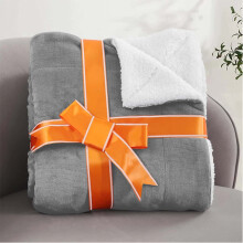 (King Sherpa, Silver) 480GSM Thick Reversible Weighted Fleece Blanket Throw