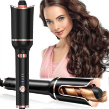Automtic Hair Curler,1" Curling Iron Large Slot, Auto Rotating Curling Iron Band with 4 Temps & 3 Timer Settings,Auto Shut-off & Dual Voltage Spin Iro