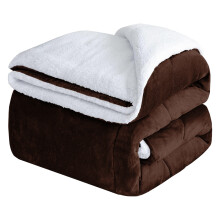 (King Sherpa, Coffee) 480GSM Thick Reversible Weighted Fleece Blanket Throw