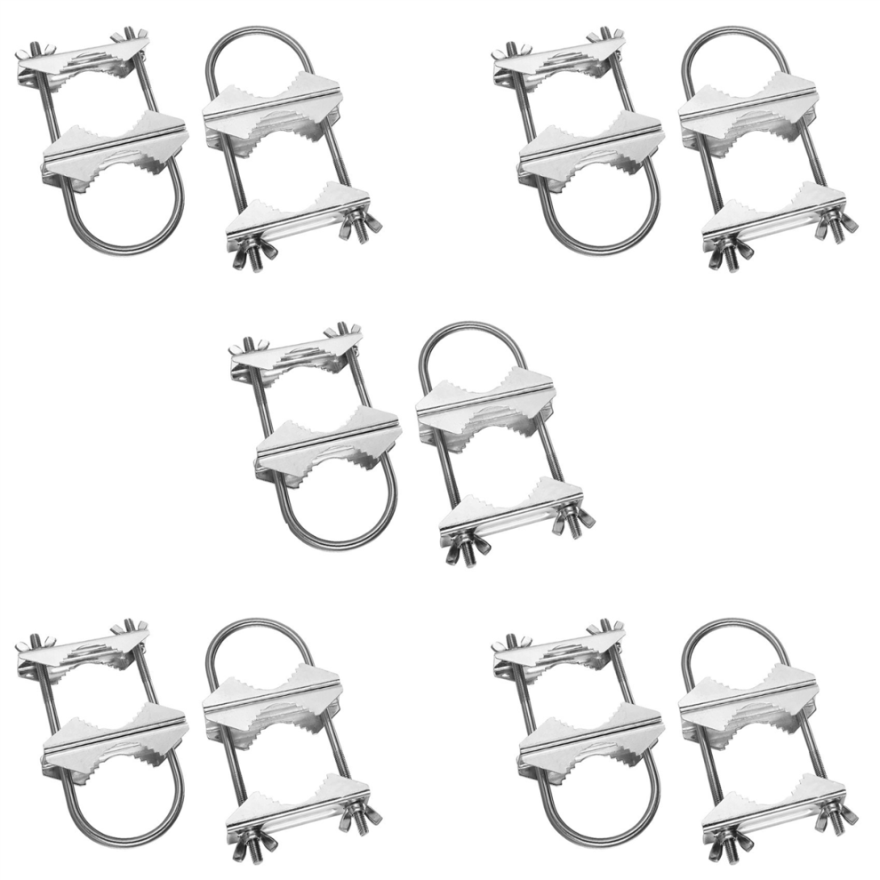 Double Antenna Mast Clamp V Jaw Block With U Bolts For Tv,Cb,Ham 4712071115960
