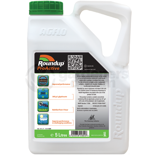 1 X 5L ROUNDUP PROACTIVE 360 STRONG PROFESSIONAL GLYPHOSATE