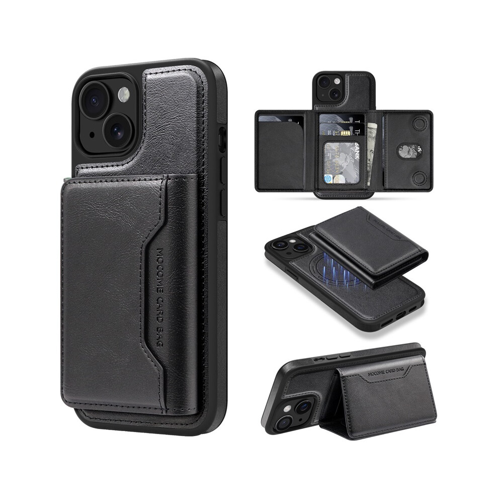 (, Iphone12pro/12) Applicable To Apple 16Pro Magnetic Bracket Card Bag Mobile Phone Case Iphone16 Black 6935158892235