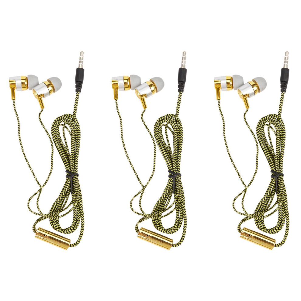 H-169 3.5mm MP3 MP4 Wiring Subwoofer Braided Cord, Universal(Golden)-image-OPC-PJ5BR7B-NEW