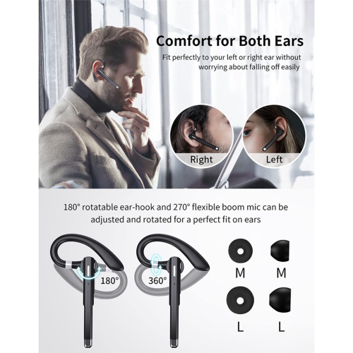 Wireless Bluetooth Headset Hands Free Single Mic for Office/Driving A 2