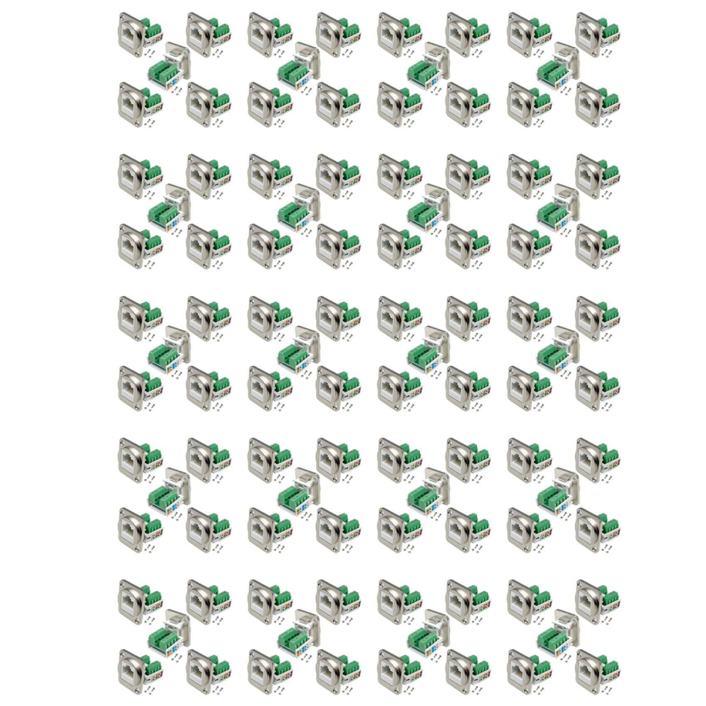 Rj45 Panel Mount Screw Terminal Adapter, Rj45/8P8c Panel Connector 4711777505259