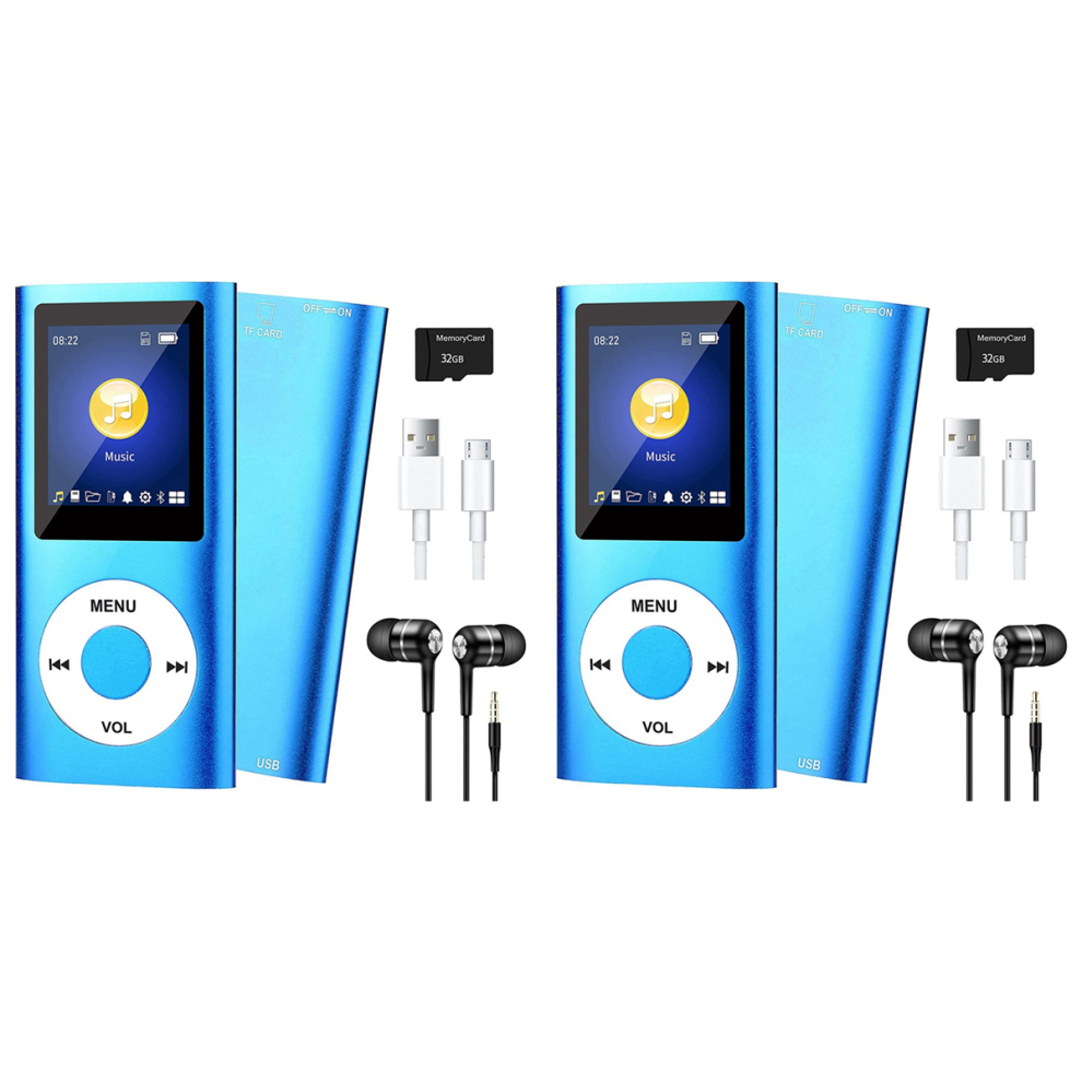 Mp3 Player With Tooth 5.0, Music Player With 32Gb Tf Card,(Blue) Blue 4711777507307