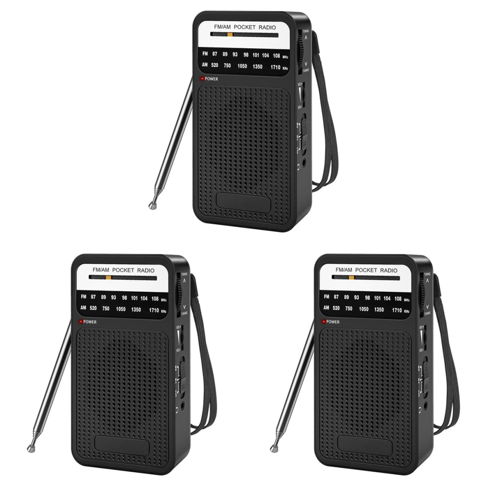 Am Fm Pocket Radio, Transistor Radio With Loudspeaker, Headphone Jack 4711777510567