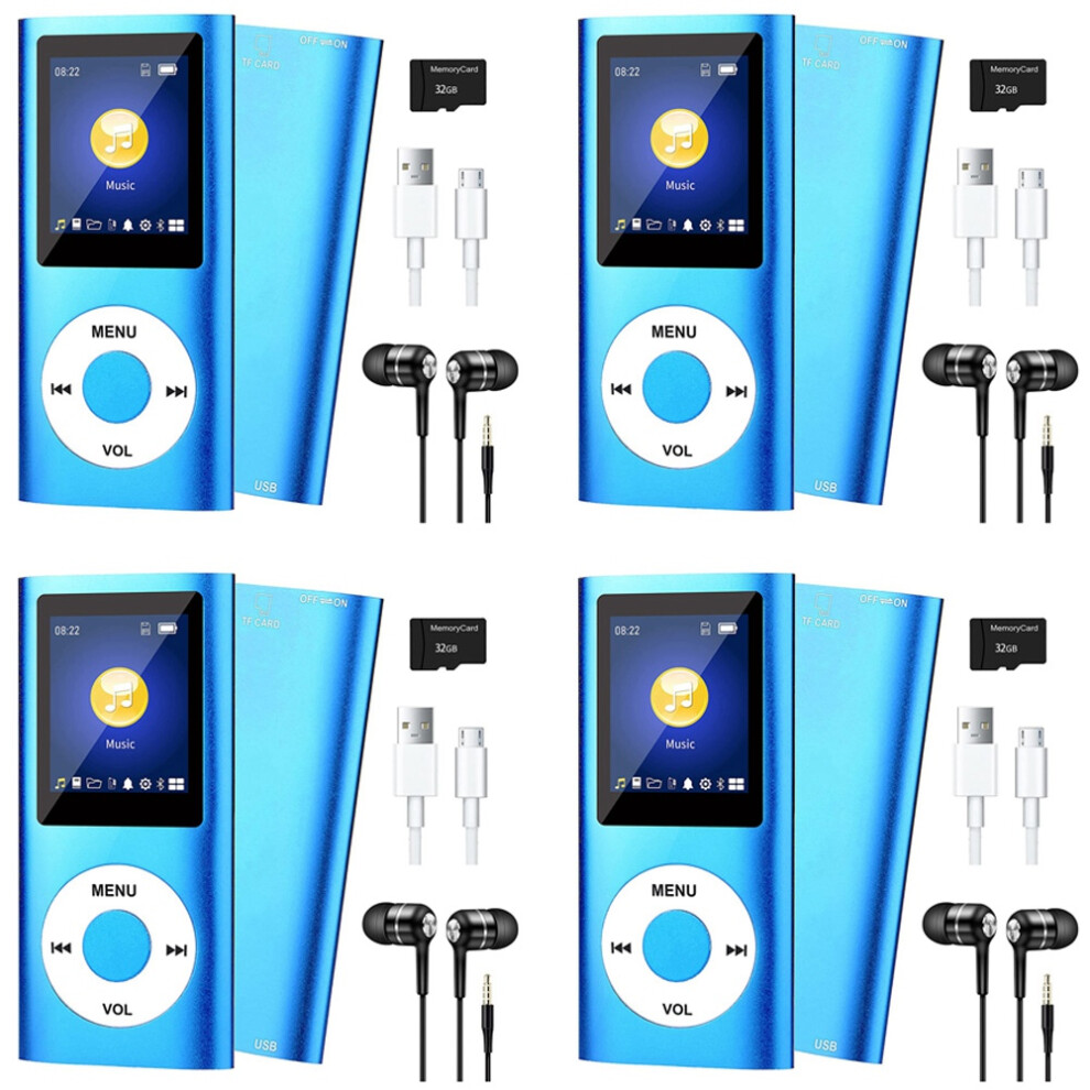 Mp3 Player With Tooth 5.0, Music Player With 32Gb Tf Card,(Blue) Blue 4711777507291