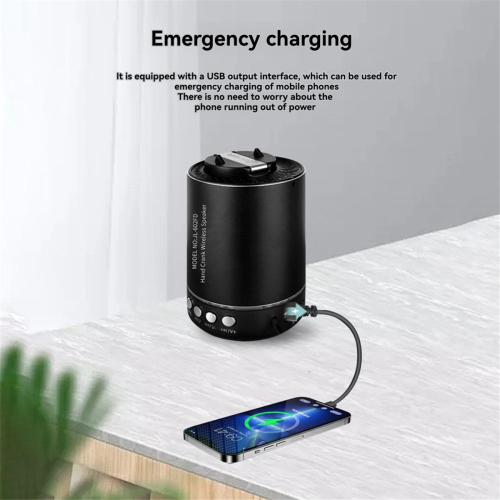 Hand Crank Bluetooth Speaker for Outdoor Camping Pink 1