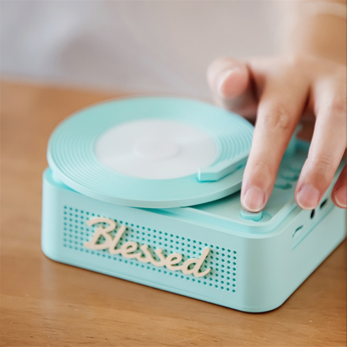 Vinyl Wireless Bluetooth Speaker Alarms Clock Small Record Player C 1