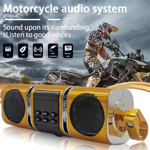 Motorcycle Speakers with Built-in Amplifier Wireless USB & AUX Inputs 2