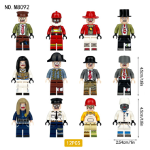 12pcs Zombie building block humanoid profession Minifigure