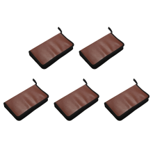 80-Disques Sac de Cuir Stockage Zippe pour CD DVD Disque Dur - Marron