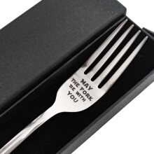 May The Fork Be With You Laser Engraved Stainless Steel Fork with gift Box, gift For StarWars Fans