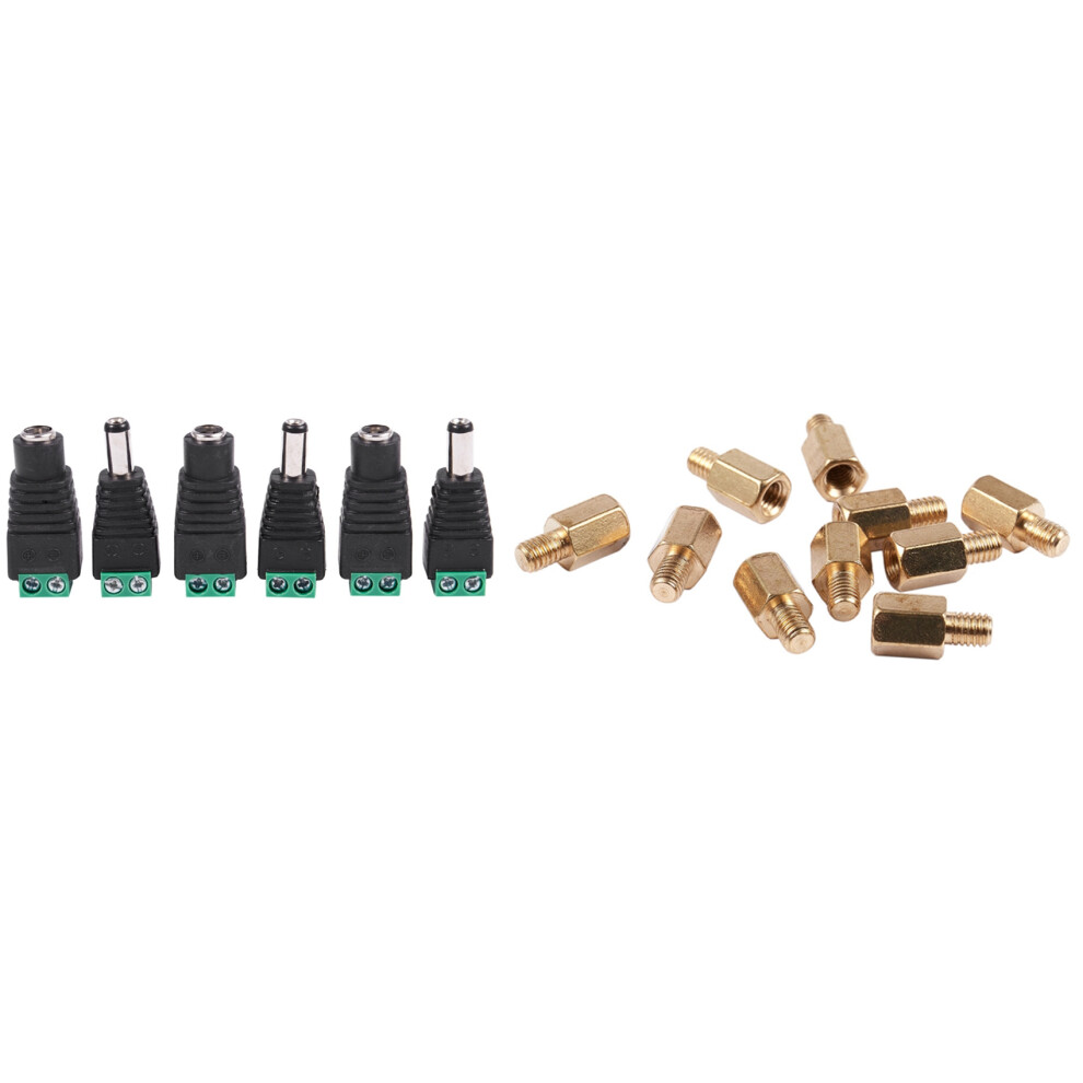 6 Pcs 5.5X2.1mm Female + Male Cctv Dc Power Connector Adapter 4711777524076