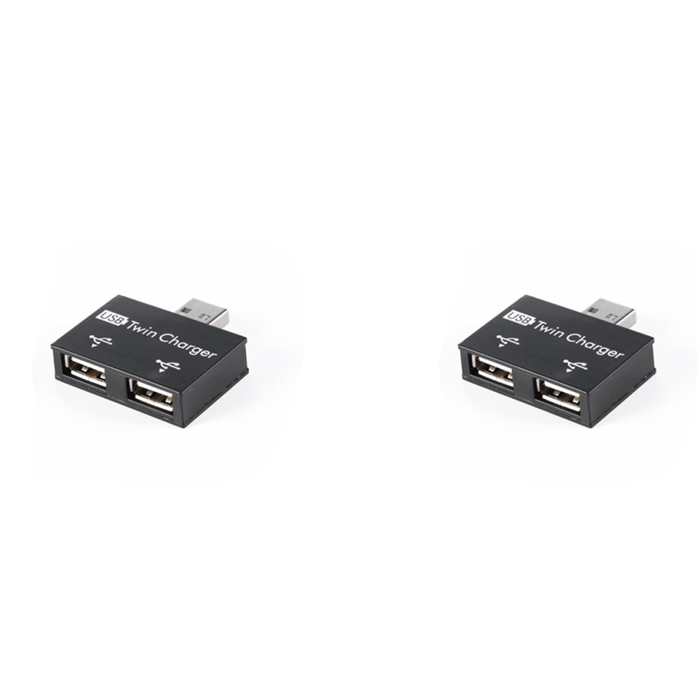 Dual 2 Port Usb Dc 5V Charging Splitter Hub Adapter Converter Black 4711777525356