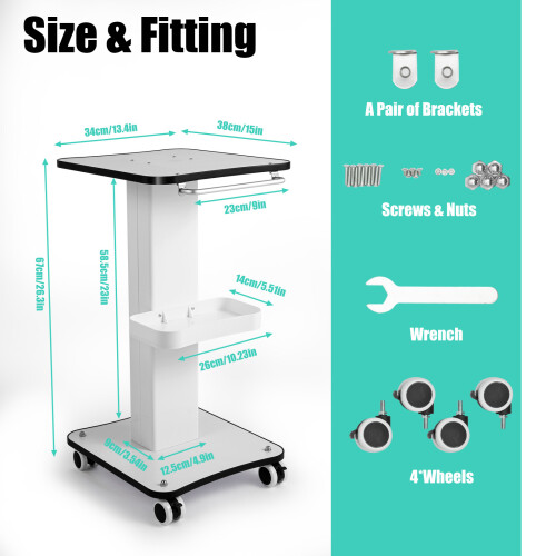 3 Tier Beauty Salon Cart with Handle 2