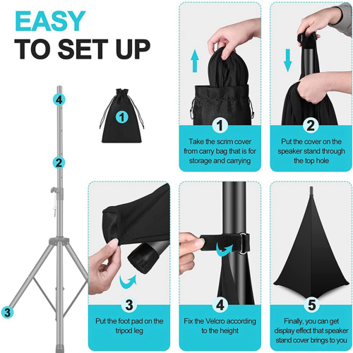 Dj Speaker Cover Compatible with Most Adjustable Tripod Speaker Stand 2