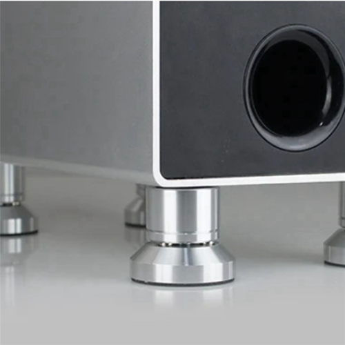 Speaker Isolation Stand Lead Alloy Adjustable Tray Pad Silver 2