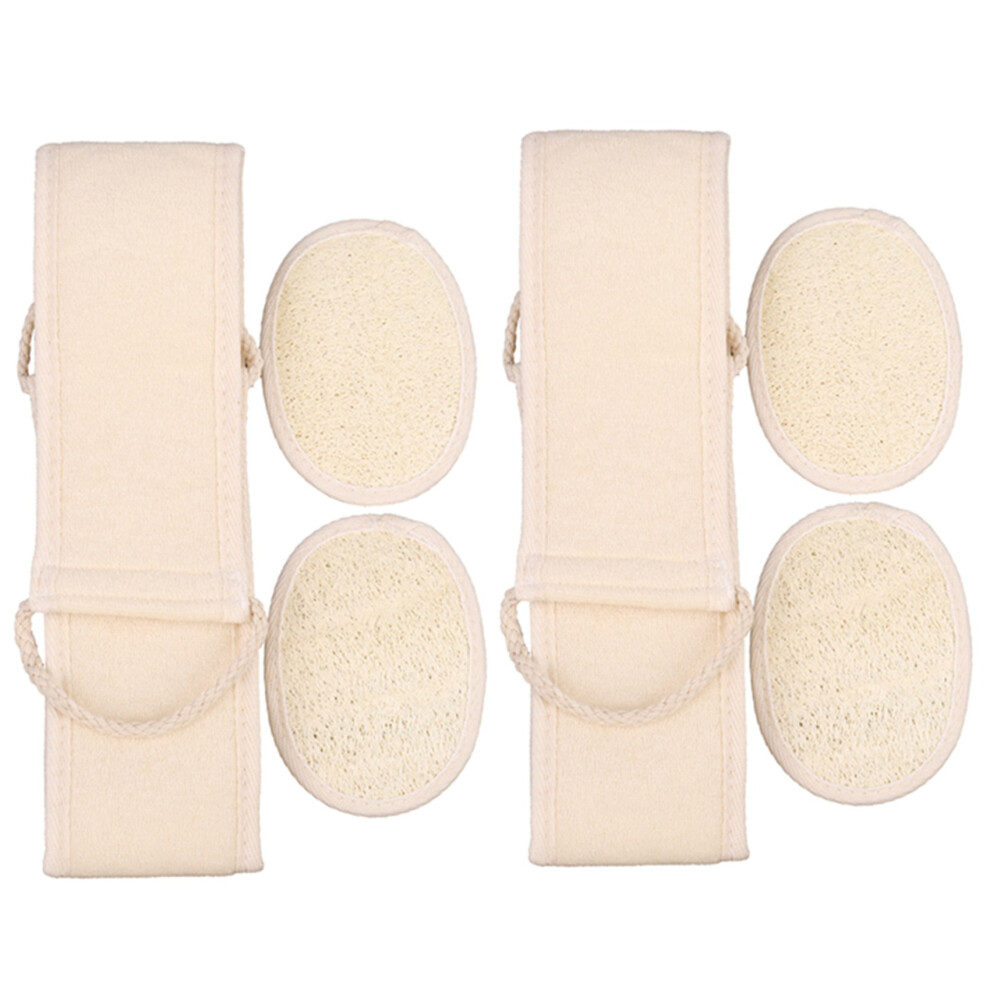 Loofah Exfoliating Back, Double Side Scrubbing Strap (3 pcs a set)
