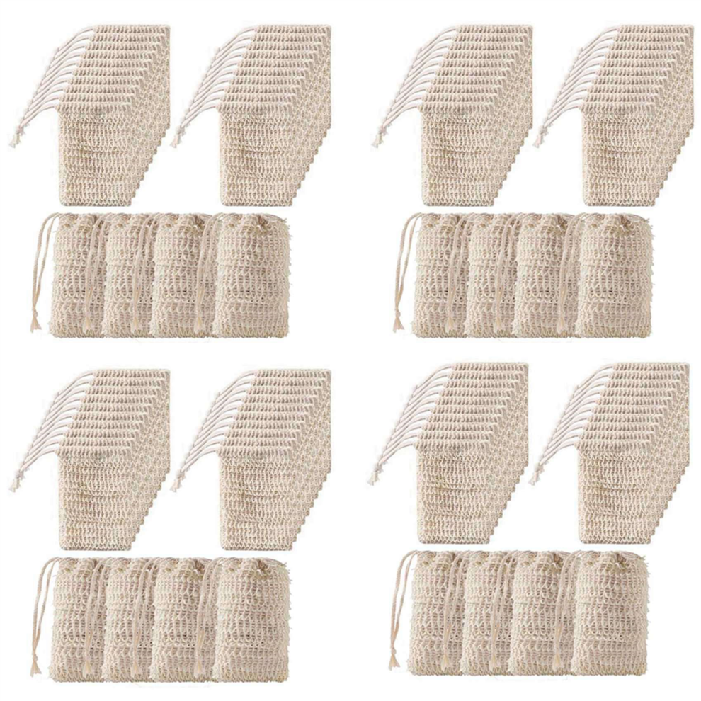 50Pcs Shower Bath Sisal Soap Bag Exfoliating Soap Saver Pouch Holder-image-OPC-PJ5BYK2-NEW
