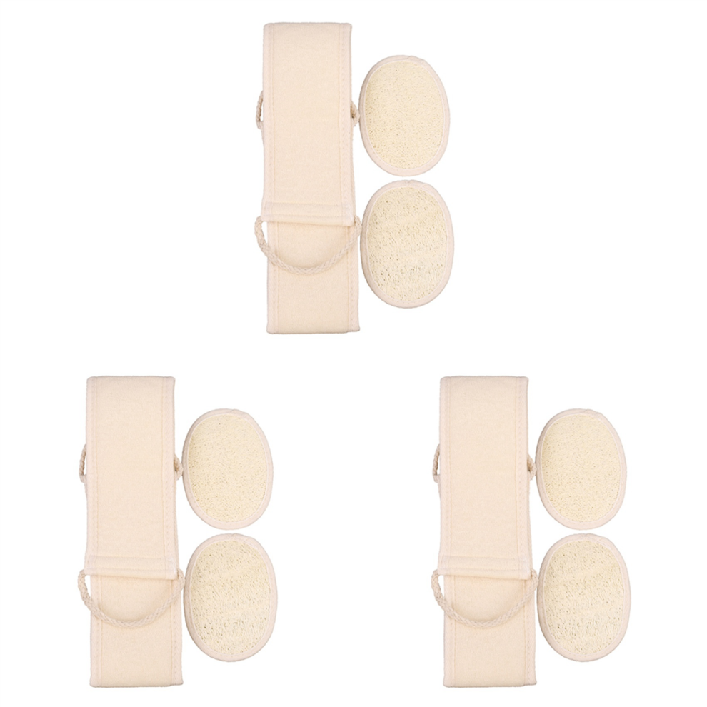 Omã¤Rkt Loofah Exfoliating Back, Double Side Scrubbing Strap (3 Pcs A Set)