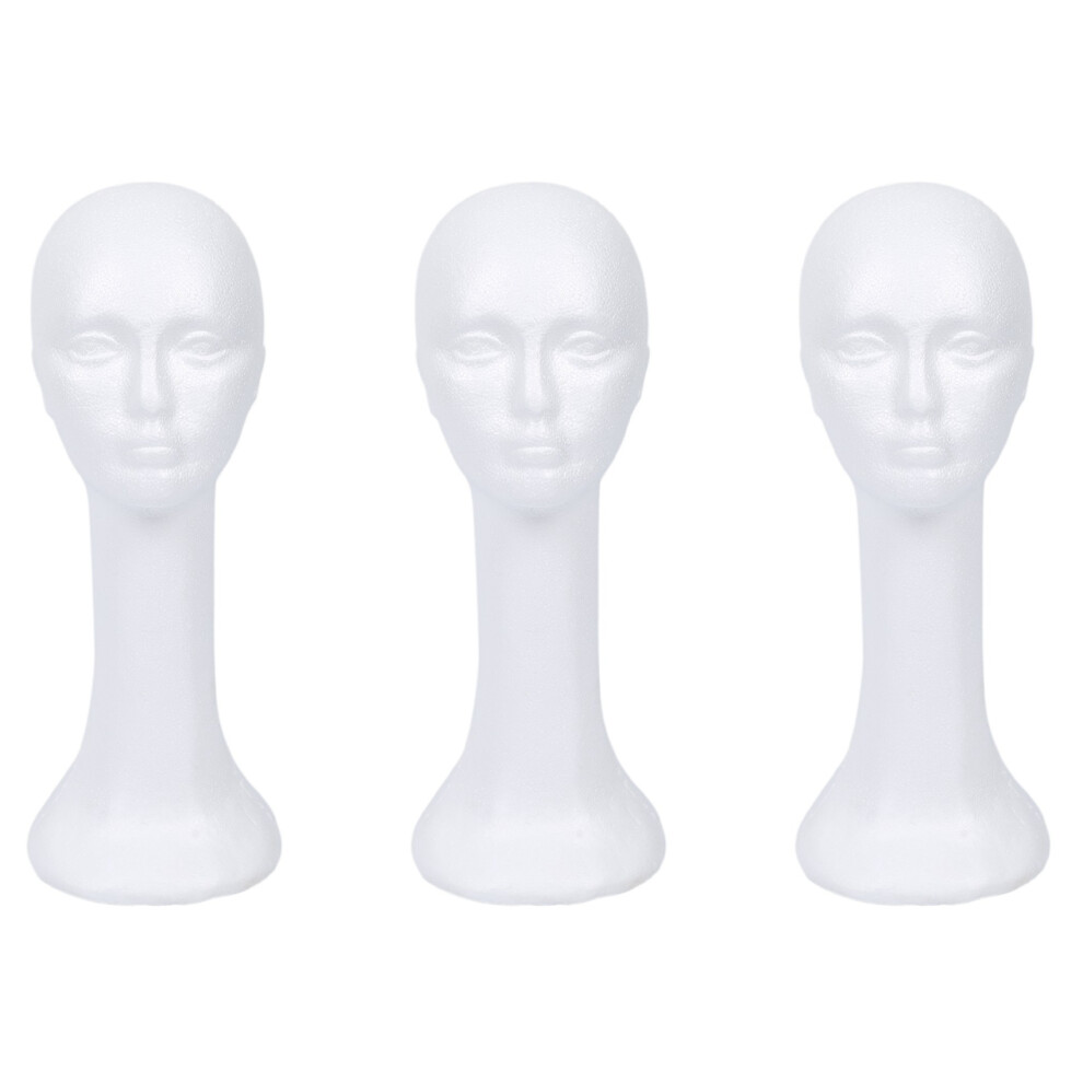 Omã¤Rkt Unisex White Female Head Model Glasses Hair Wig Mannequin Hat Stand