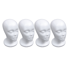 Female Foam Mannequin Head Model Hat Wig Display Stand Rack white