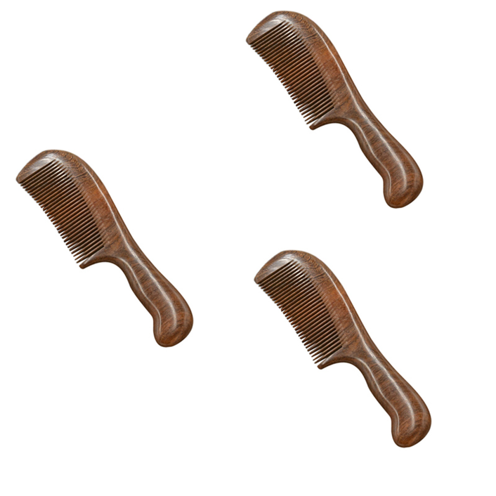 Portable Wide/Dense Coarse Tooth Wooden Comb Hair Massage Tool Fine
