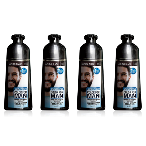 Permanentes Bartfärbeshampoo für Männer, Bartfärbemittel, Haarentfernung, 200 ml