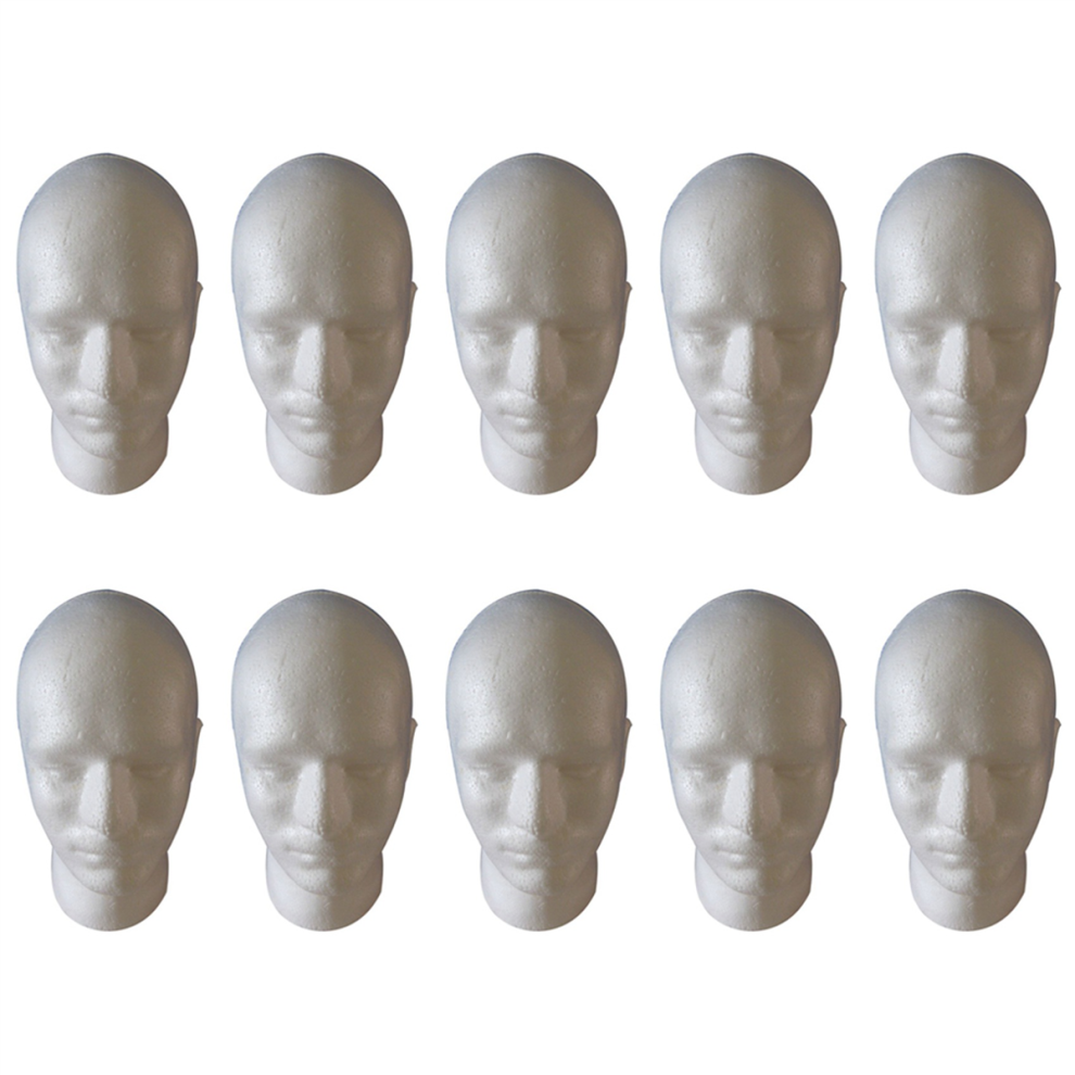 Omã¤Rkt Unisex White Male Wig Display Cosmetology Mannequin Head Stand Model Foam