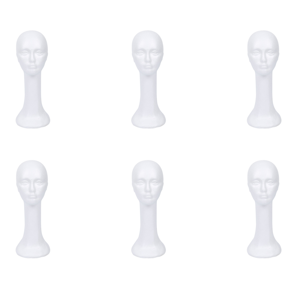 Omã¤Rkt Unisex White Female Head Model Glasses Hair Wig Mannequin Hat Stand