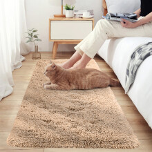 (80 x 150 CM- Large Runner Rug Hallway Bedroom Living Room, Shaggy Fluffy Beige Rug) Printed Traditional Runner Rugs Shaggy Fluffy Rug