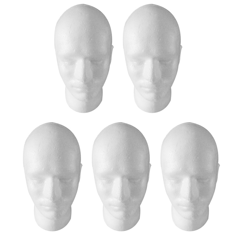 Unisex White Male Wig Display Cosmetology Mannequin Head Stand Model Foam