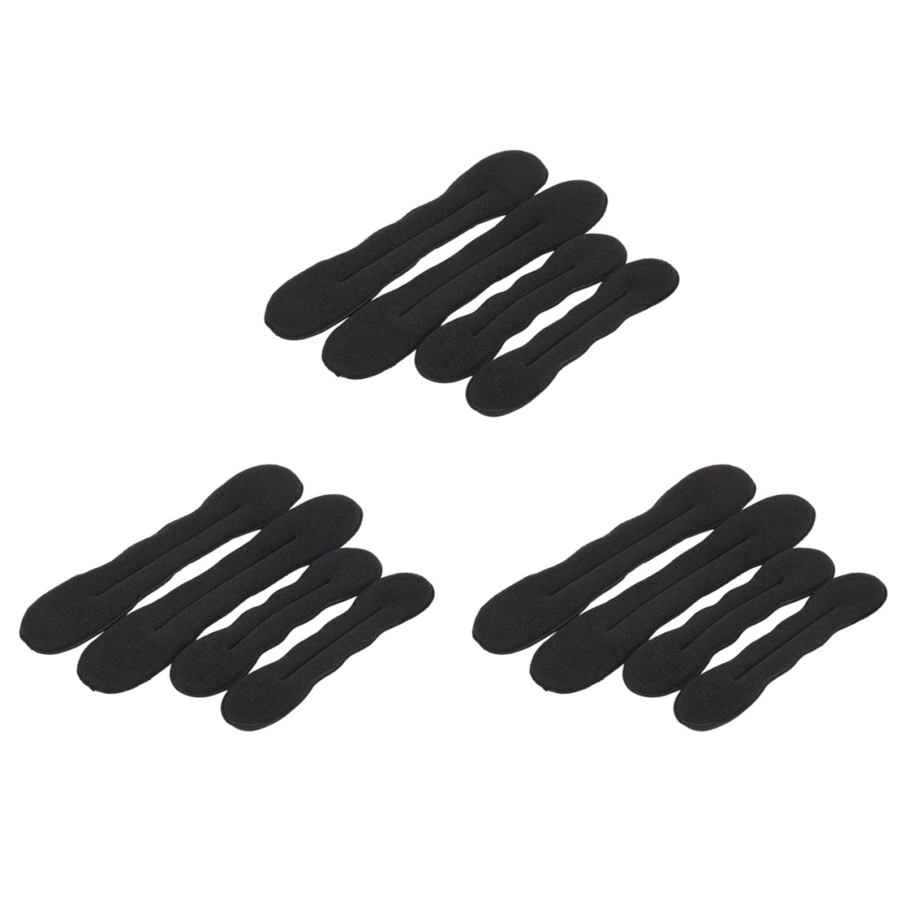 Unisex Black Magic Bun Maker (2 Small, 2 Large) Foam Sponge Bun Shaper Hair(Black)