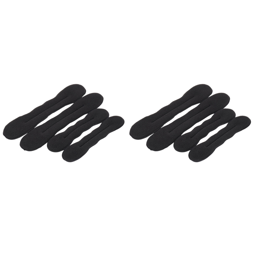 Unisex Black Magic Bun Maker (2 Small, 2 Large) Foam Sponge Bun Shaper Hair(Black)