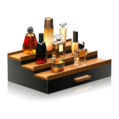 Wooden Cosmetics Storage Box Perfume Display Stand