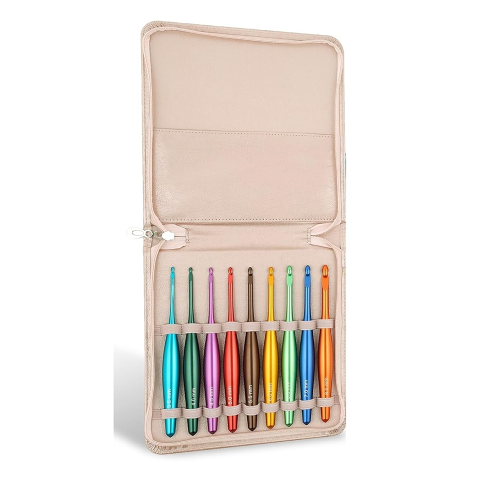 Uncinetti Ergonomici, 9 Pezzi, In Alluminio Lucidato A Mano-image