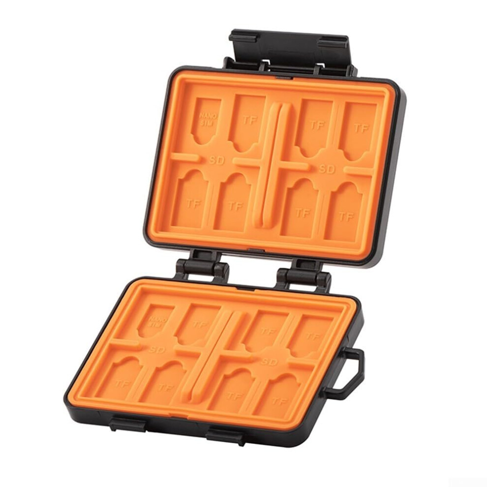 Compact Memory Card Case For Sd, Tf, Sim Cards 24 Slots With Lock Buckle 6493810322310