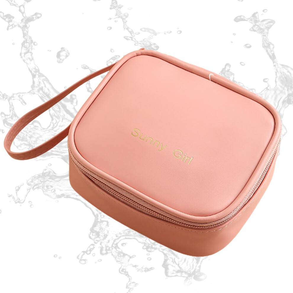 Pink Sanitary Napkin Storage Bag, Leather Menstrual Bag