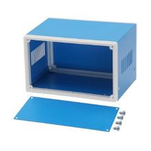Scatola di giunzione in metallo blu, scatola per progetti fai da te, custodia per contenitore elettrico