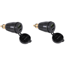 Wasserdichtes Motorrad-Ladegerät mit DIN-Stecker auf QC3.0 USB-Ladegerät & Typ C