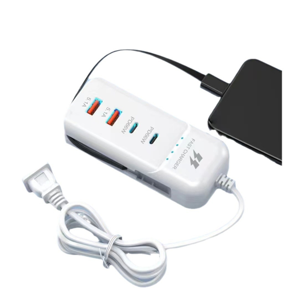 66W Pd Fast Charging Wall Usb Chargers Usb Hub Adapter 4Ports Eu Plug 4712529085784