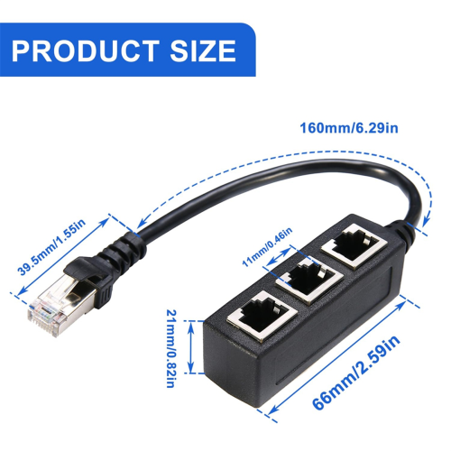 Cavo splitter Ethernet RJ45 Adattatore splitter Ethernet 2