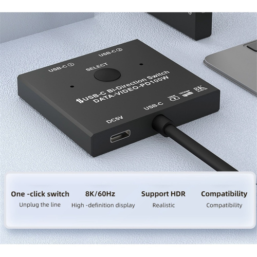 Bidirektionaler USB-C-Umschalter, 100 W Ladeleistung + 10 Gbit/s Datenübertragung 1